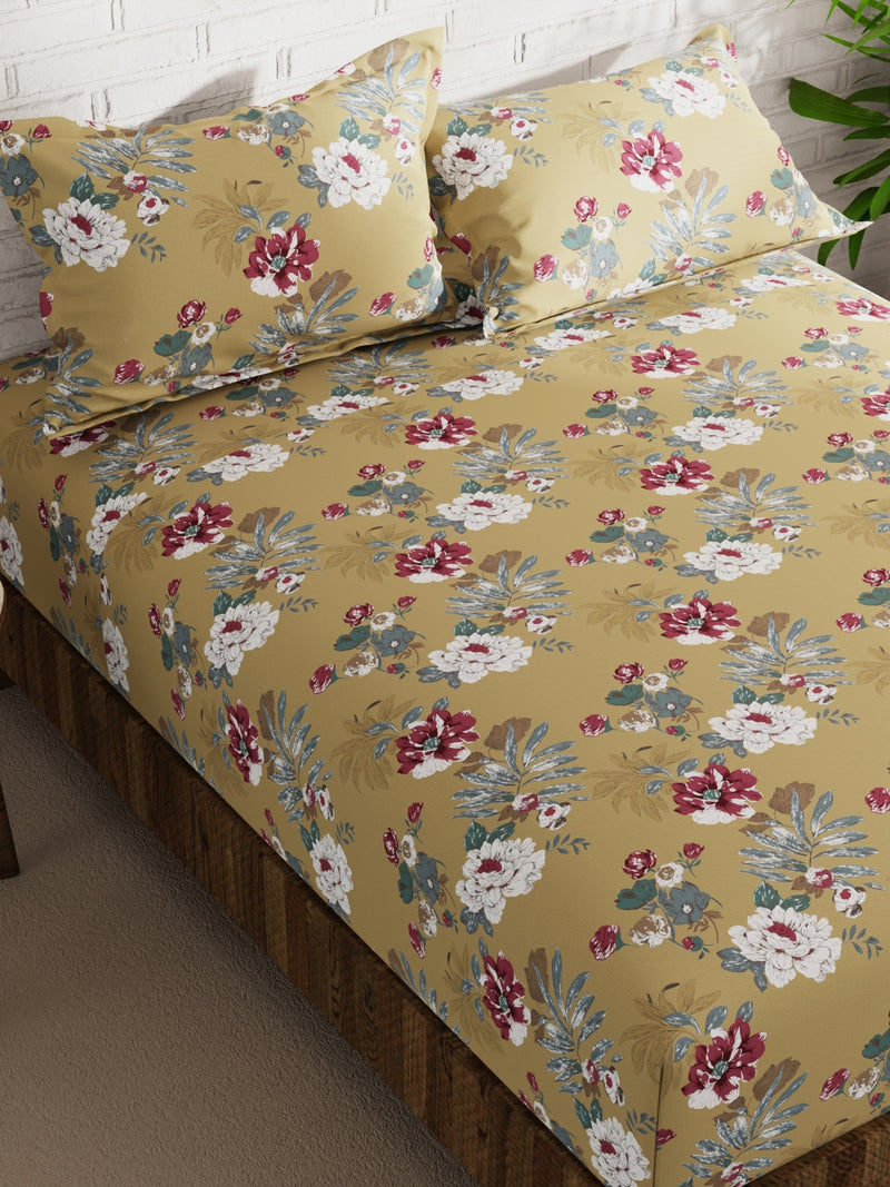 Extra Smooth Micro Double Bedsheet With 2 Pillow Covers <small> (floral-multi)</small>