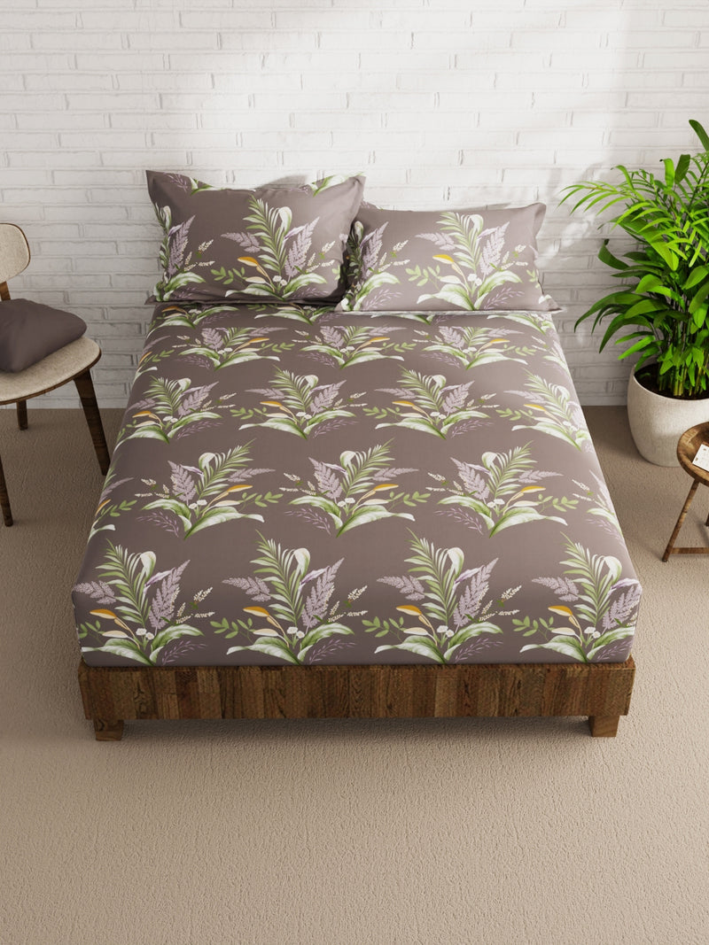 Extra Smooth Micro Double Bedsheet With 2 Pillow Covers <small> (floral-grape)</small>