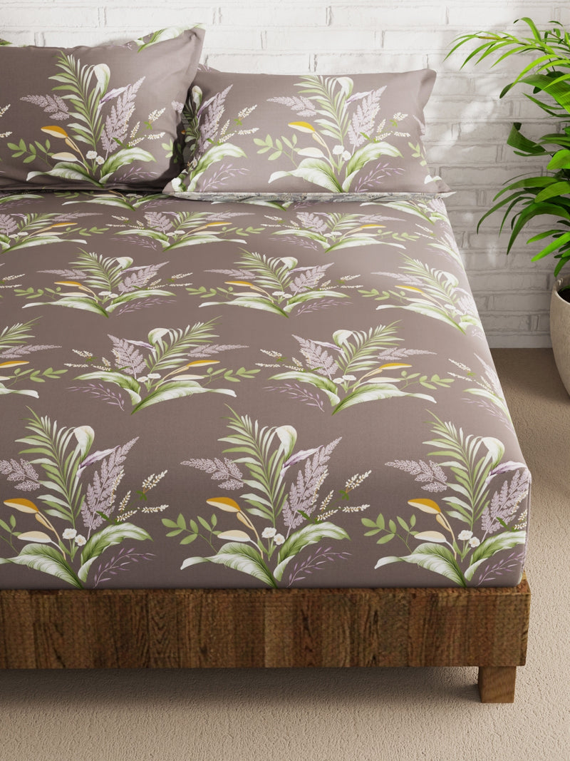 Extra Smooth Micro Double Bedsheet With 2 Pillow Covers <small> (floral-grape)</small>