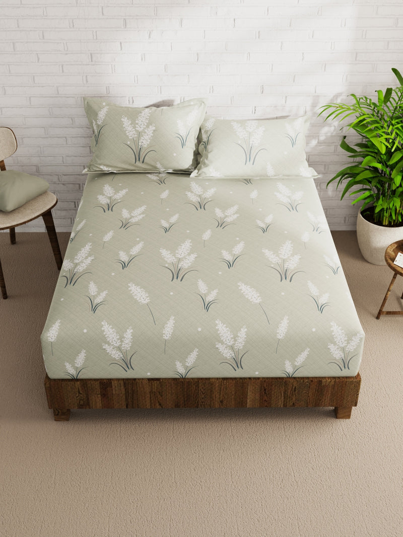 Extra Smooth Micro Double Bedsheet With 2 Pillow Covers <small> (floral-beige)</small>