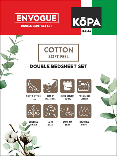 Extra Smooth Micro Double Bedsheet With 2 Pillow Covers <small> (geometric-brown/multi)</small>