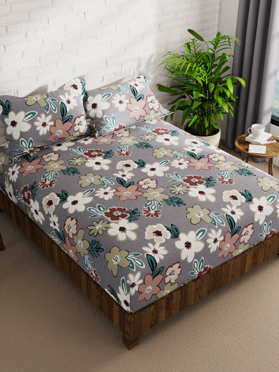 Extra Smooth Micro Double Bedsheet With 2 Pillow Covers <small> (floral-multi)</small>