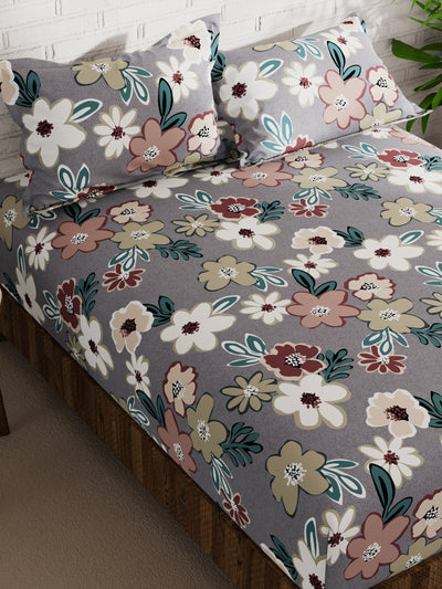 Extra Smooth Micro Double Bedsheet With 2 Pillow Covers <small> (floral-multi)</small>