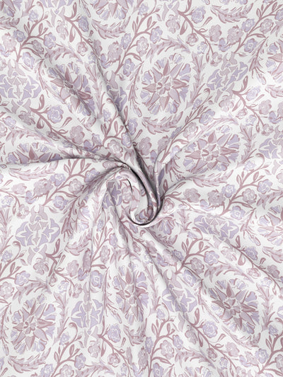 Super Soft 100% Cotton King Bedsheet And 2 Pillow Covers <small> (floral-lavendar)</small>
