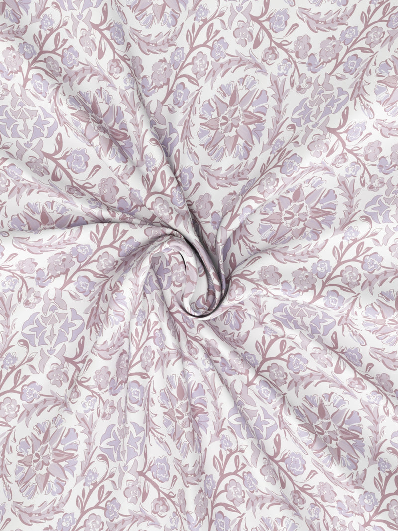 Super Soft 100% Cotton King Bedsheet And 2 Pillow Covers <small> (floral-lavendar)</small>