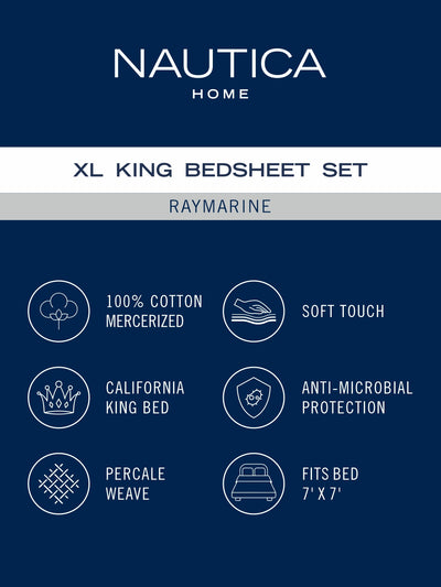 Super Soft 100% Cotton King Bedsheet And 2 Pillow Covers <small> (stripe-blue)</small>