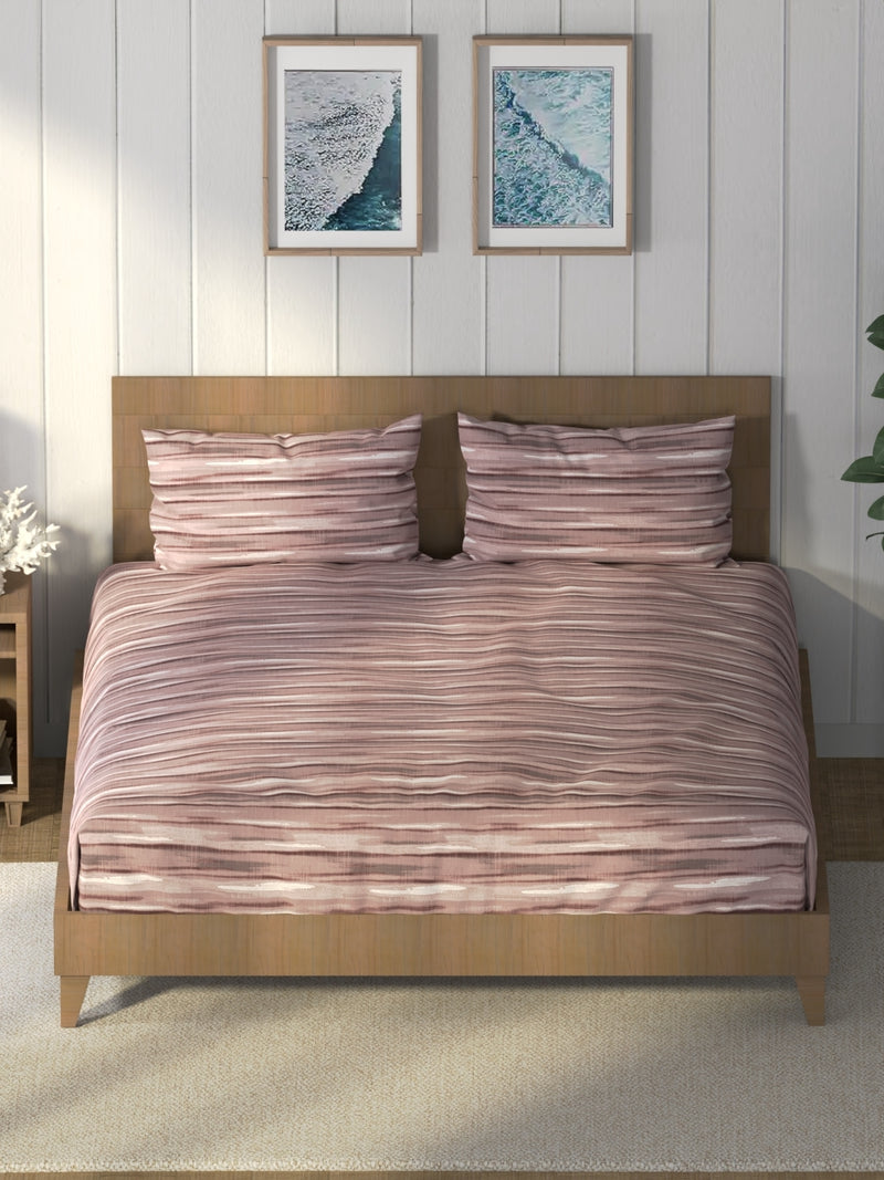 Super Soft 100% Cotton King Bedsheet And 2 Pillow Covers <small> (abstract-peachpower)</small>