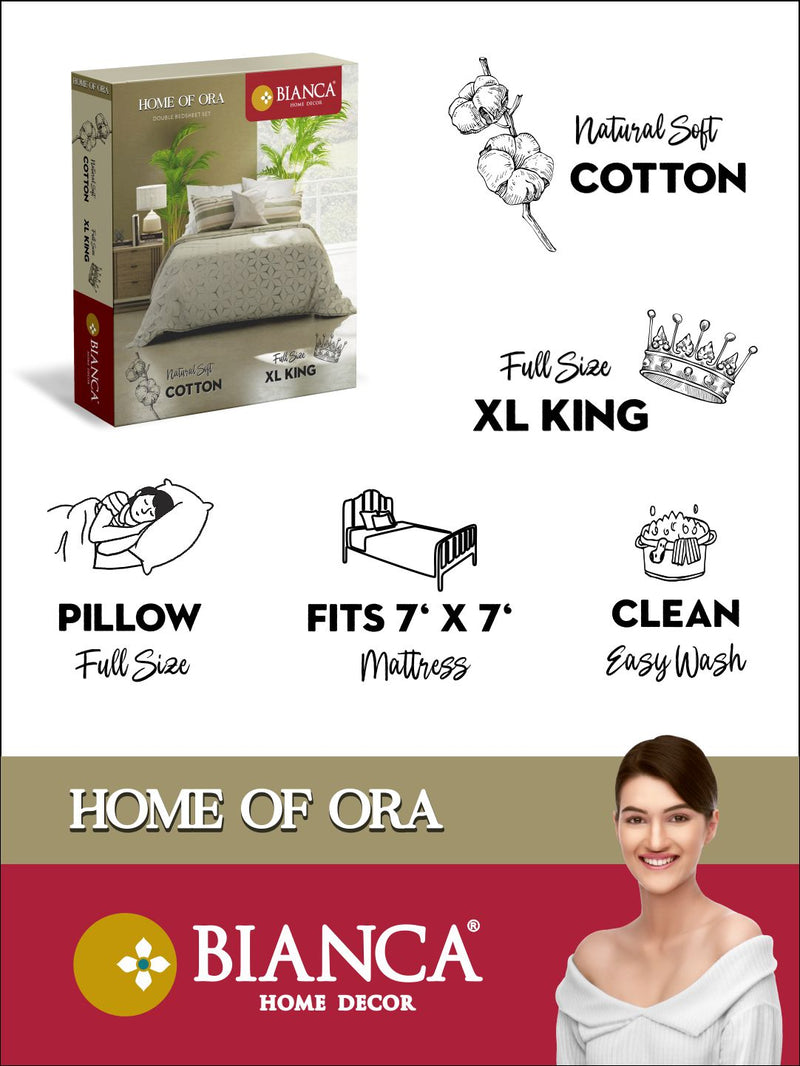 100% Pure Cotton Double Bedsheet With 2 Pillow Covers <small> (floral-skyblue)</small>
