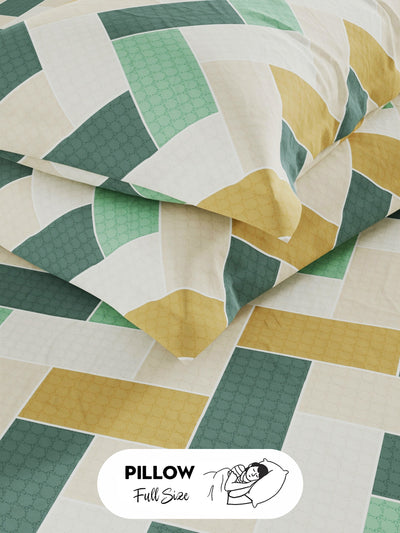100% Pure Cotton Double Bedsheet With 2 Pillow Covers <small> (geometric-multi)</small>