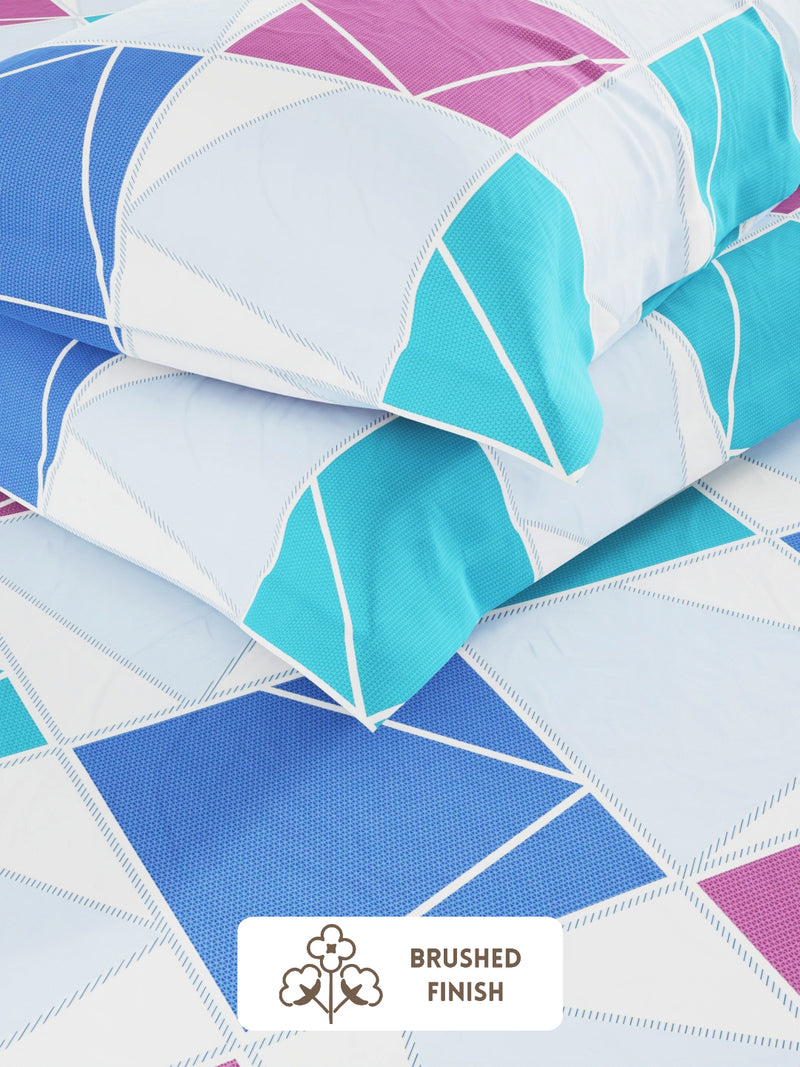 Extra Smooth Micro Double Bedsheet With 2 Pillow Covers <small> (checks-multi)</small>