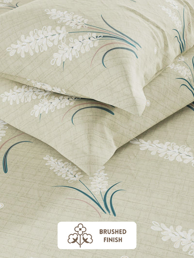 Extra Smooth Micro Double Bedsheet With 2 Pillow Covers <small> (floral-sage)</small>
