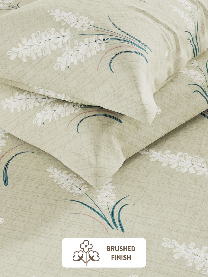 Extra Smooth Micro Double Bedsheet With 2 Pillow Covers <small> (floral-sage)</small>