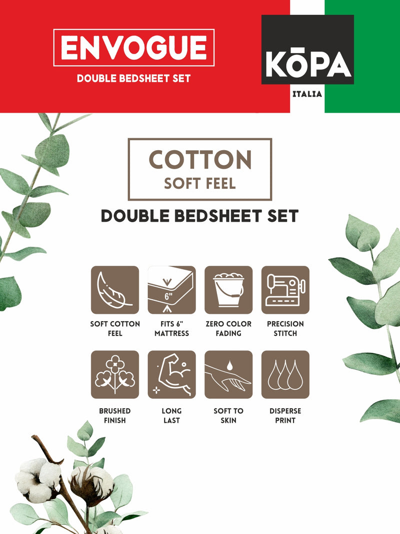 Extra Smooth Micro Double Bedsheet With 2 Pillow Covers <small> (floral-mauve)</small>