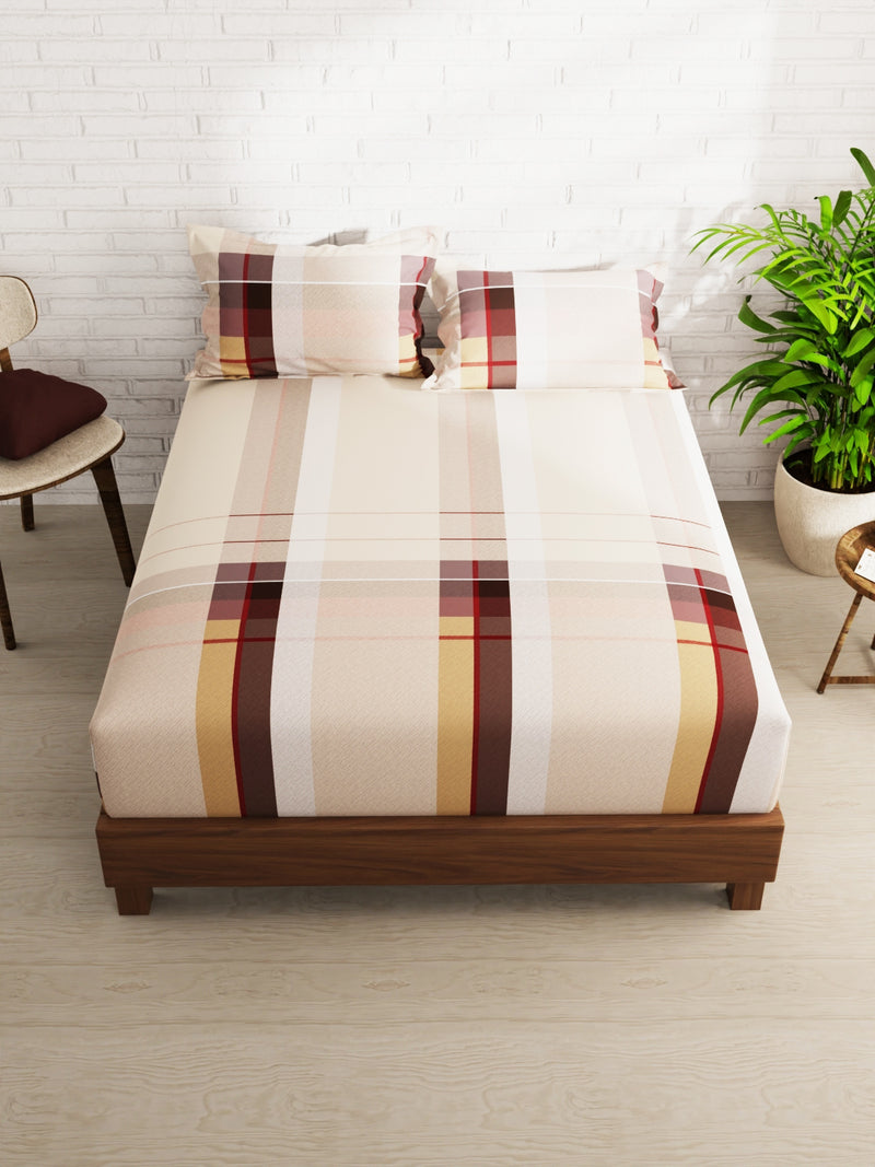 Extra Smooth Micro Double Bedsheet With 2 Pillow Covers <small> (stripe-multi)</small>