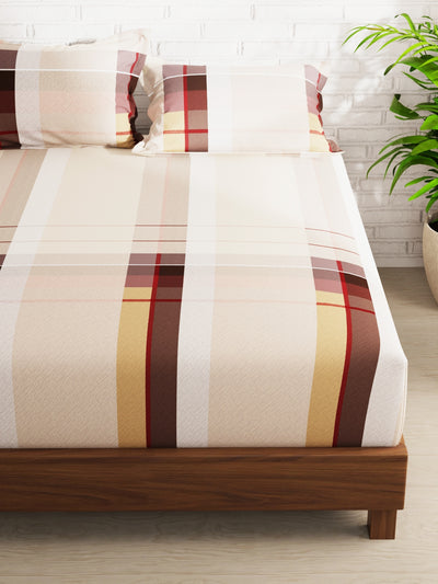 Extra Smooth Micro Double Bedsheet With 2 Pillow Covers <small> (stripe-multi)</small>