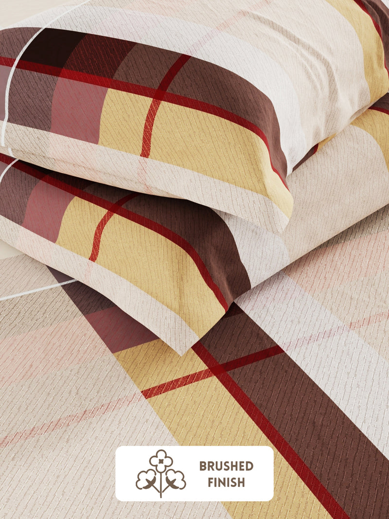 Extra Smooth Micro Double Bedsheet With 2 Pillow Covers <small> (stripe-multi)</small>