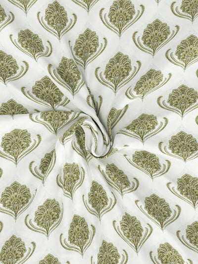 Super Fine 100% Egyptian Satin Cotton King Bedsheet With 2 Pillow Covers <small> (ornamental-sage)</small>