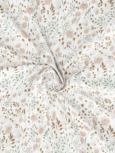 Super Fine 100% Egyptian Satin Cotton King Bedsheet With 2 Pillow Covers <small> (floral-brown)</small>