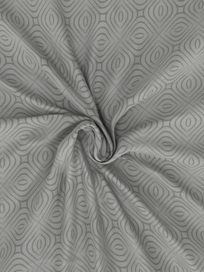 Super Fine 100% Egyptian Satin Cotton King Bedsheet With 2 Pillow Covers <small> (geometric-grey)</small>