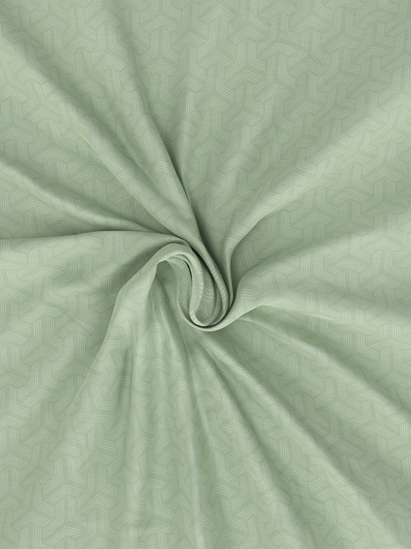 Super Fine 100% Egyptian Satin Cotton King Bedsheet With 2 Pillow Covers <small> (geometric-sage)</small>