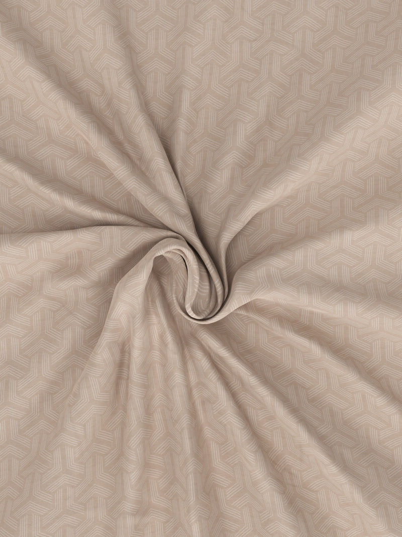 Super Fine 100% Egyptian Satin Cotton Single Bedsheet With 1 Pillow Cover <small> (geometric-beige)</small>