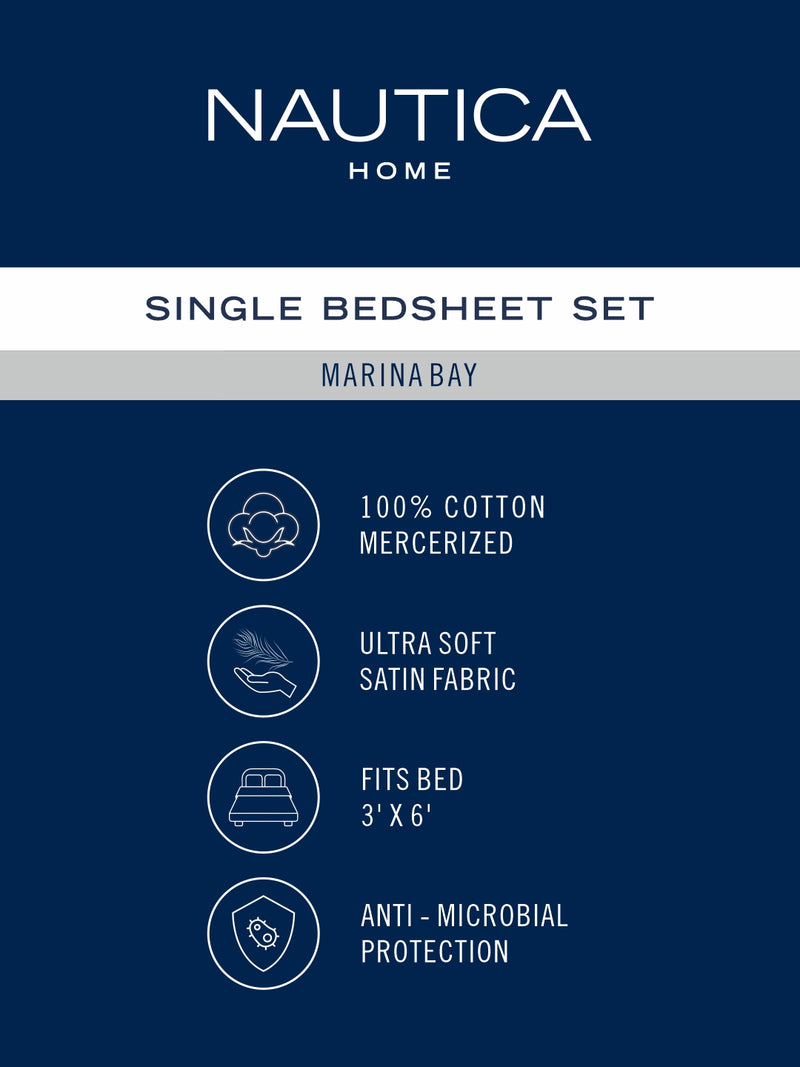 Super Fine 100% Egyptian Satin Cotton Single Bedsheet With 1 Pillow Cover <small> (geometric-beige)</small>