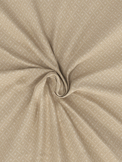 Super Fine 100% Egyptian Satin Cotton King Bedsheet With 2 Pillow Covers <small> (geometric-beige)</small>