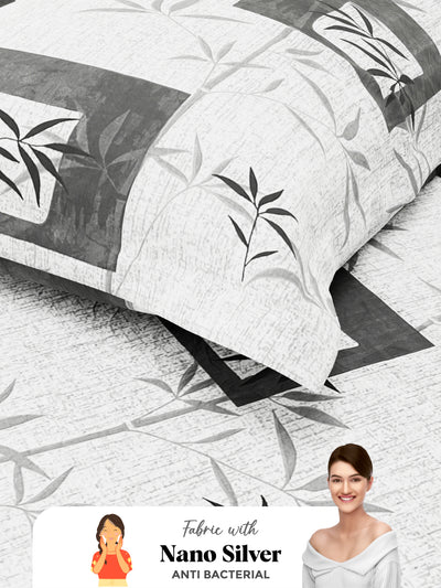 Soft 100% Natural Cotton Single Bedsheet With 1 Pillow Cover <small> (geometric-grey)</small>
