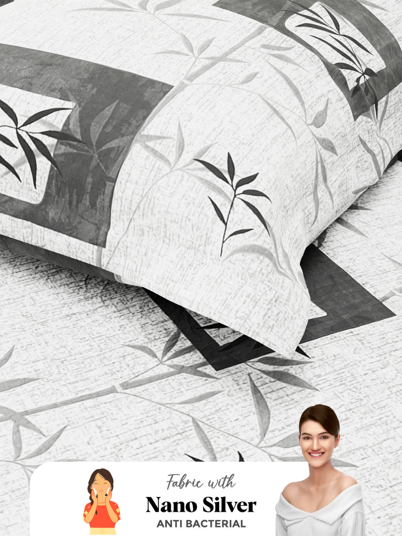 Soft 100% Natural Cotton Single Bedsheet With 1 Pillow Cover <small> (geometric-grey)</small>