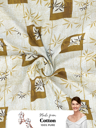 Soft 100% Natural Cotton Single Bedsheet With 1 Pillow Cover <small> (geometric-sage)</small>