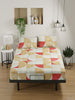 100% Pure Cotton Double Bedsheet With 2 Pillow Covers <small> (geometric-sand/brown)</small>