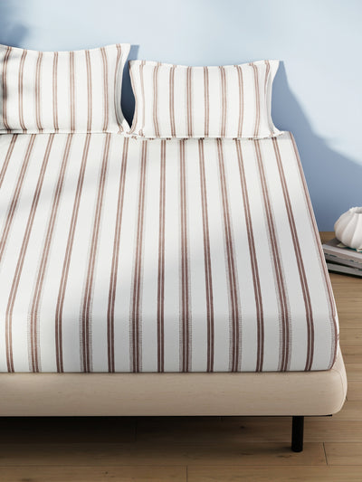 Cotton Fabric <small> (stripe-brown/grey)</small>