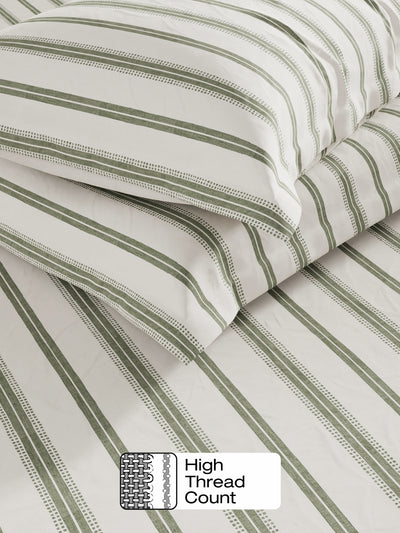 Cotton Fabric <small> (stripe-green/beige)</small>