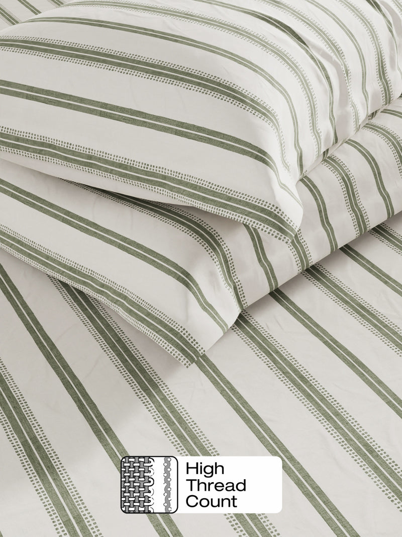 Cotton Fabric <small> (stripe-green/beige)</small>