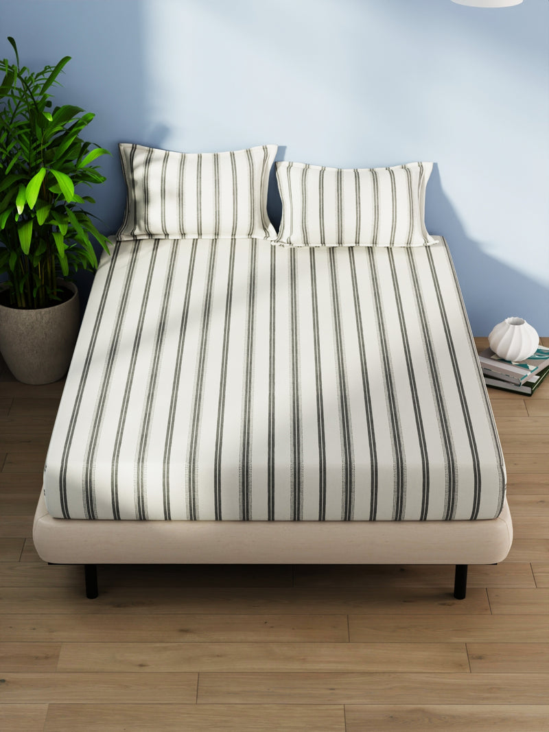 Cotton Fabric <small> (stripe-black/beige)</small>