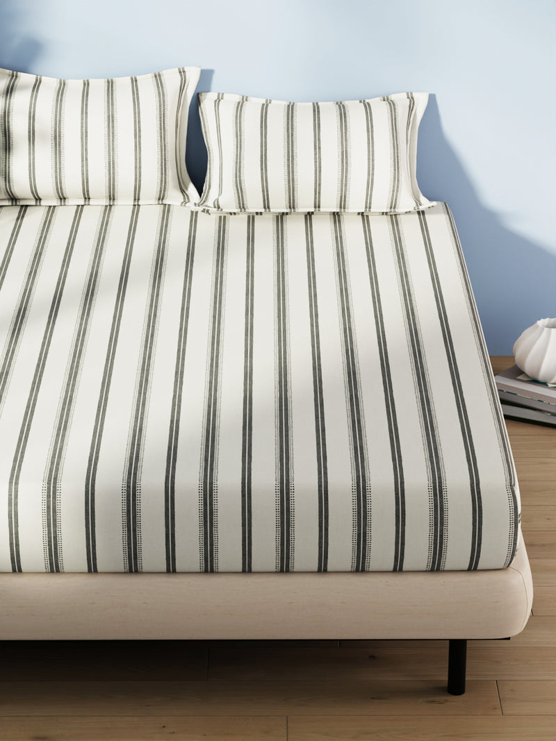 Cotton Fabric <small> (stripe-black/beige)</small>