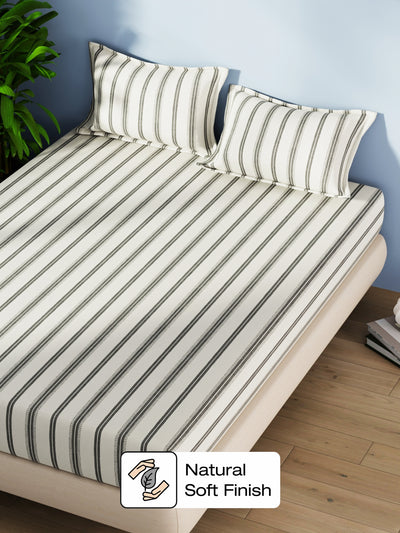 Cotton Fabric <small> (stripe-black/beige)</small>
