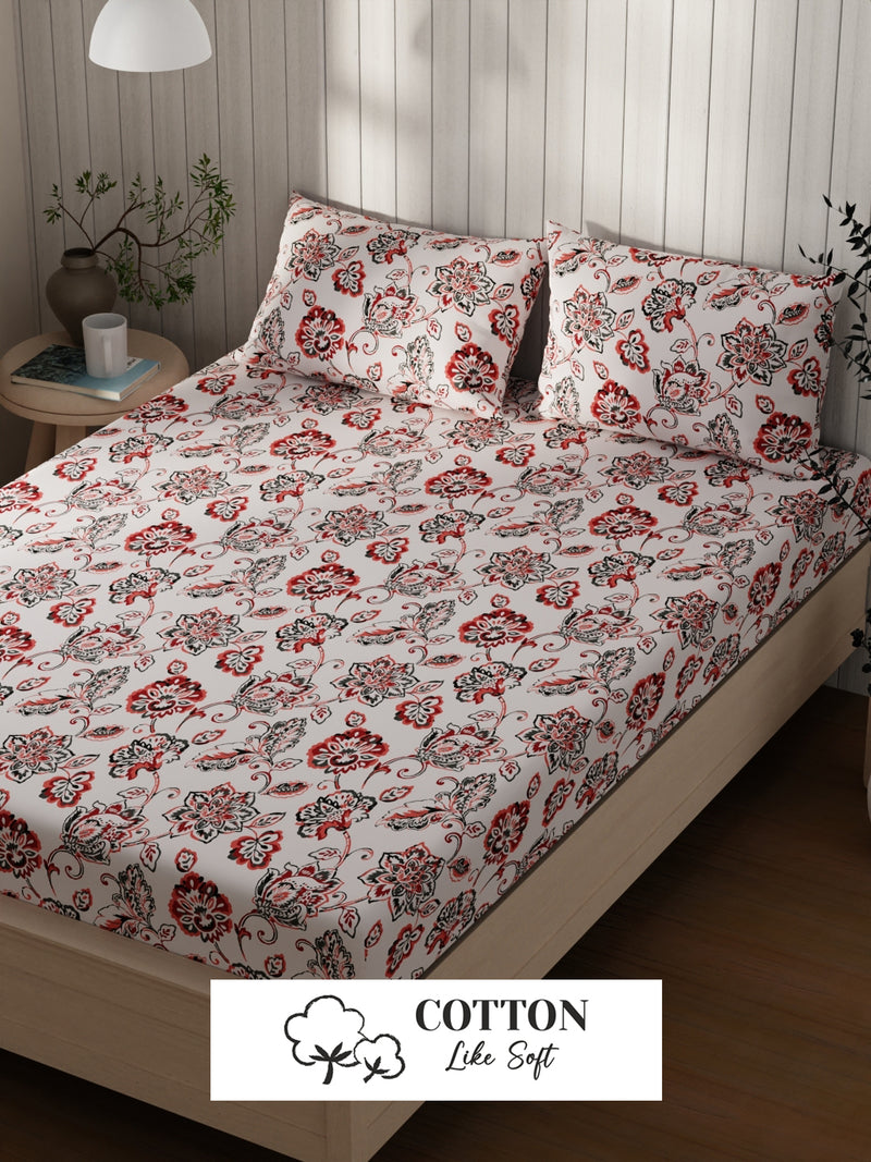 Extra Smooth Cotton <small> (floral-red/grey)</small>