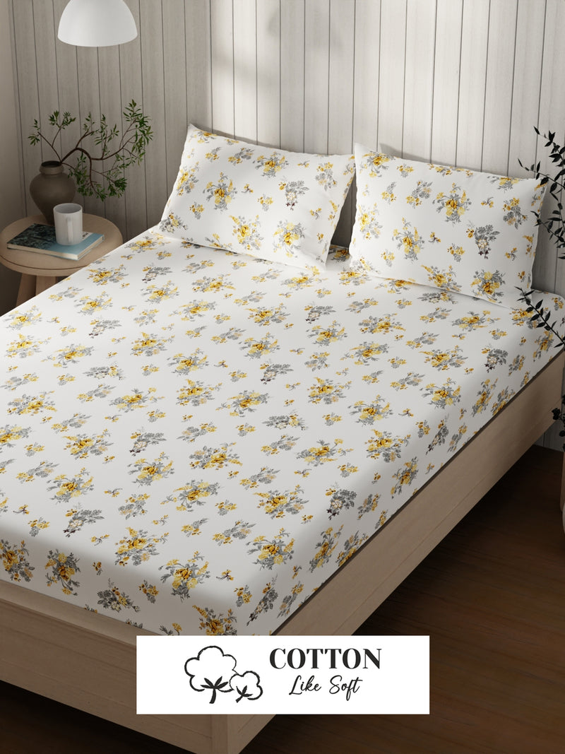 Extra Smooth Cotton <small> (floral-yellow/grey)</small>