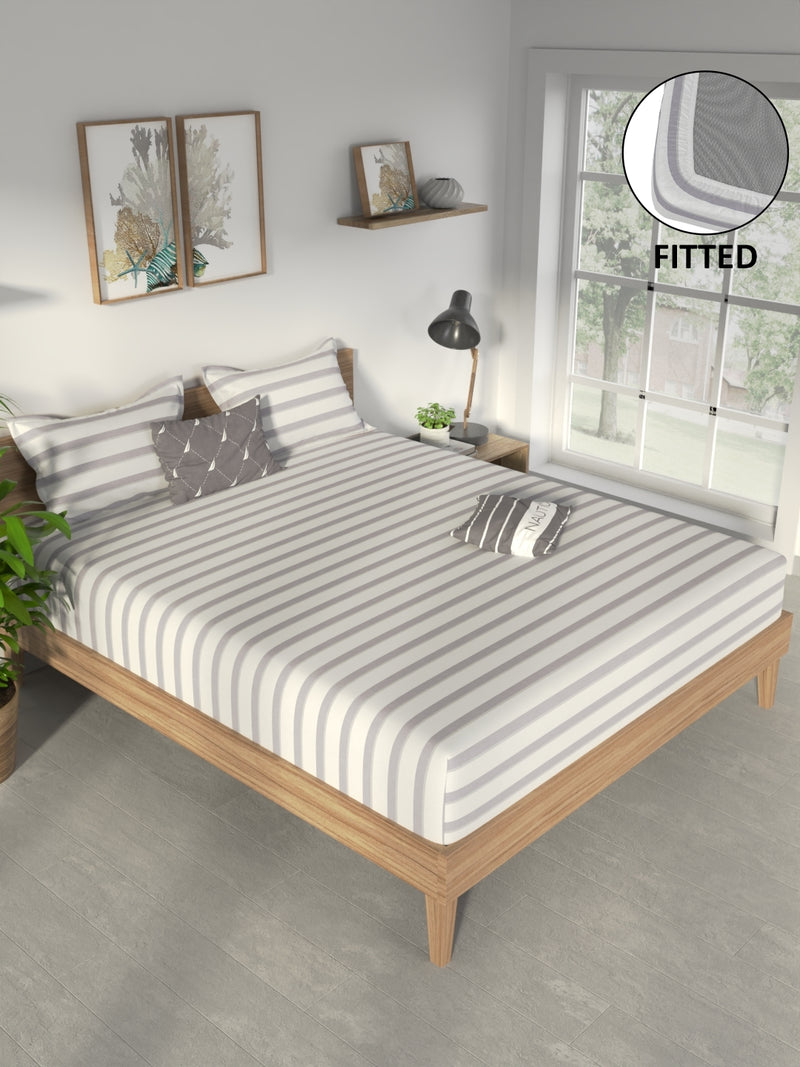 100% Premium Cotton <small> (stripe-beige/green)</small>