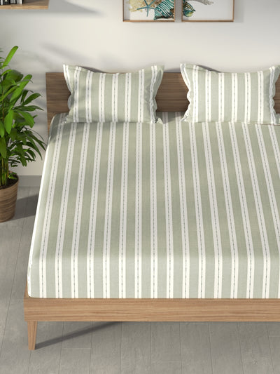 100% Premium Cotton <small> (stripe-sage)</small>