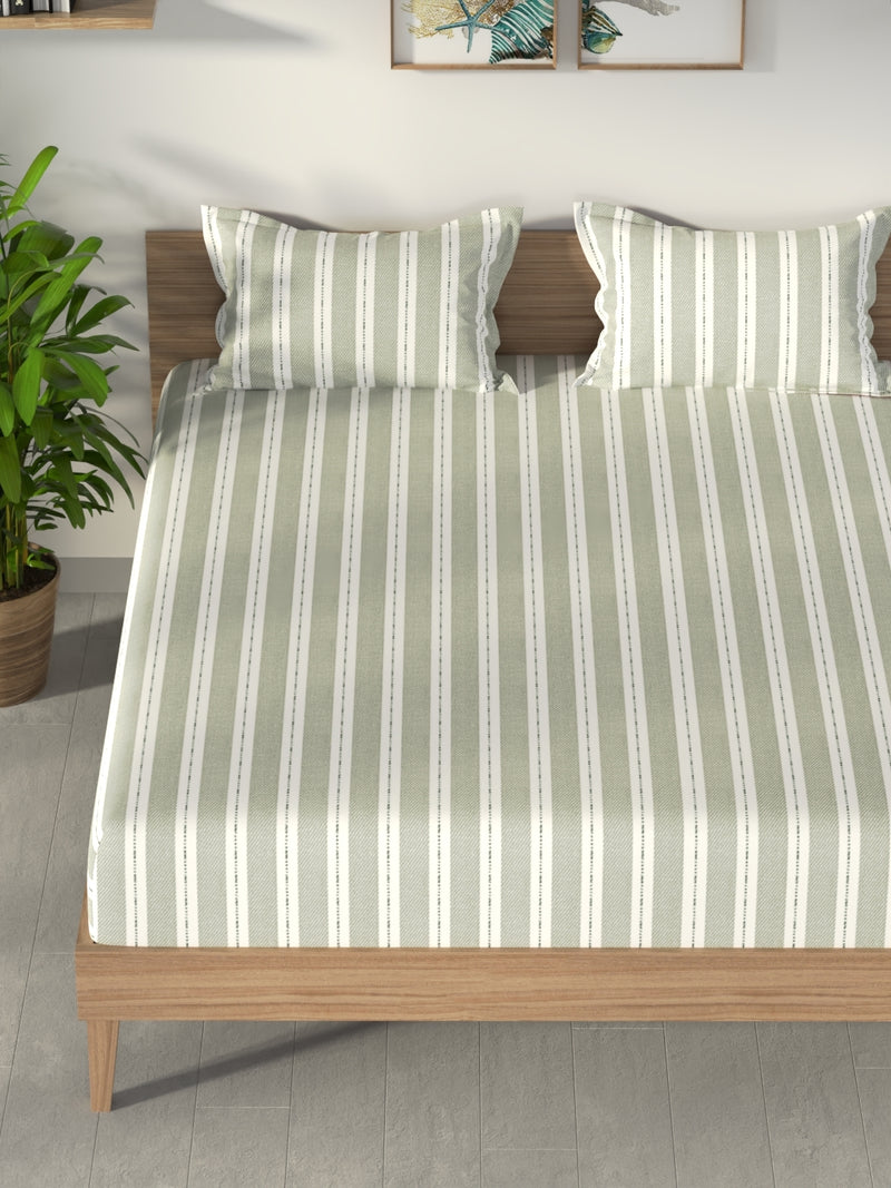 100% Premium Cotton <small> (stripe-sage)</small>