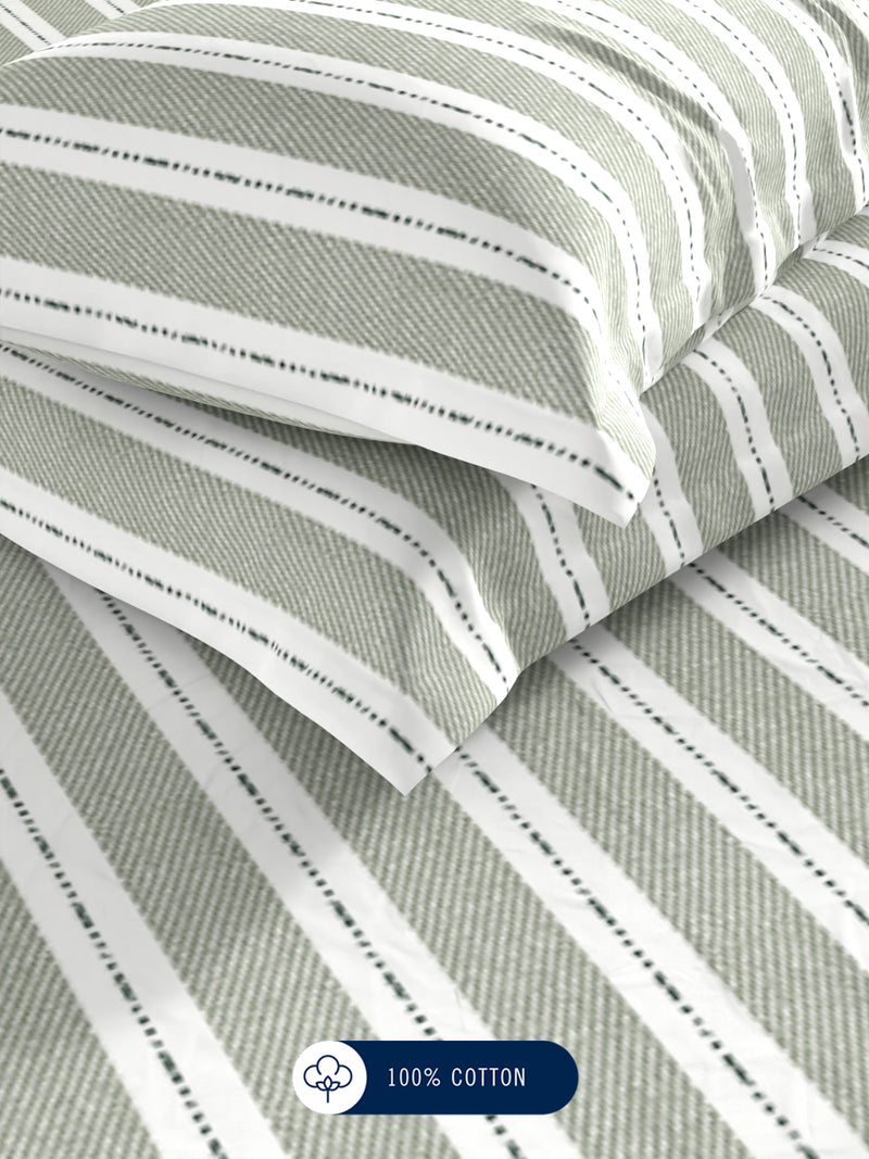 100% Premium Cotton <small> (stripe-sage)</small>