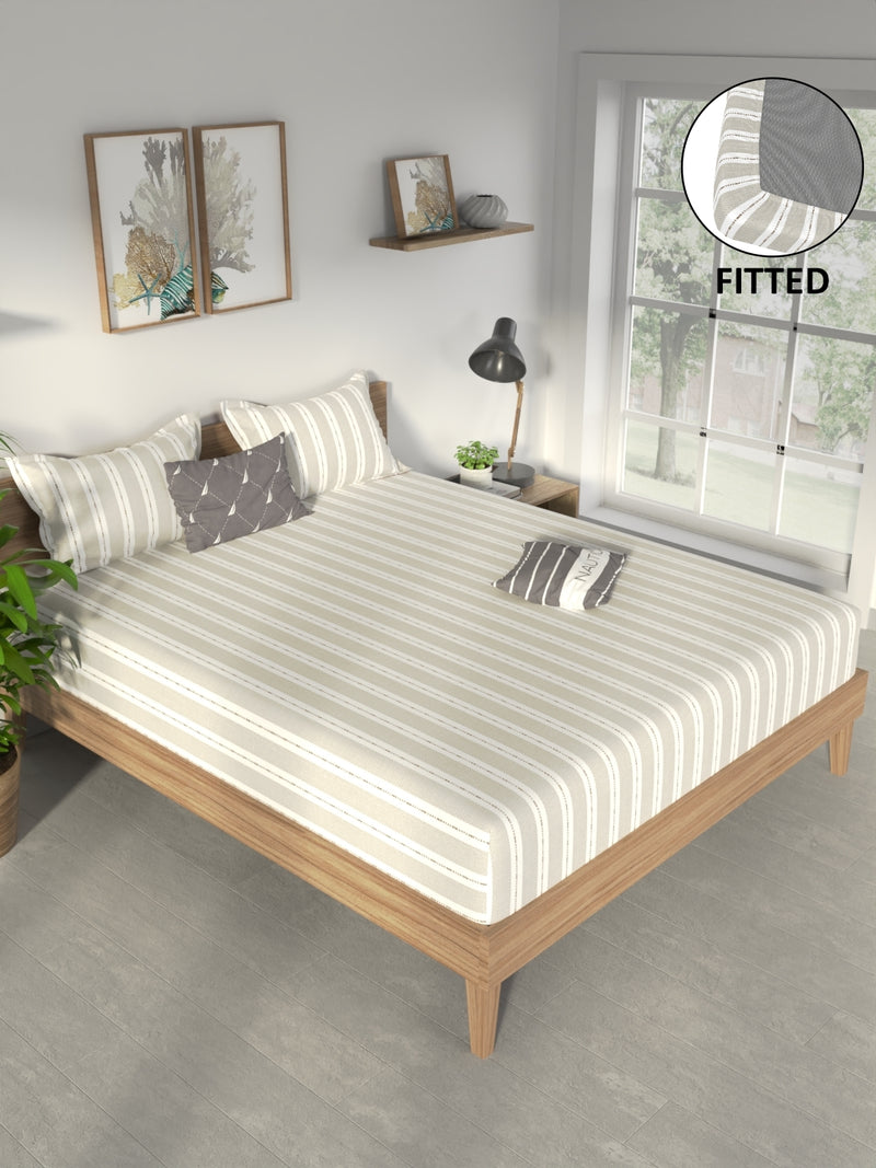 100% Premium Cotton <small> (stripe-brown)</small>