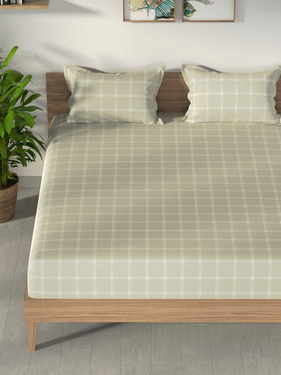 100% Premium Cotton <small> (checks-olive)</small>