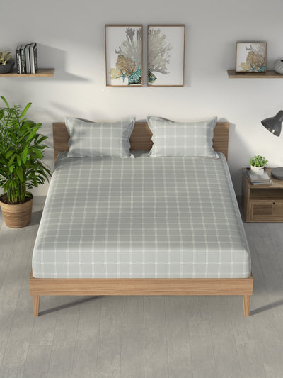 100% Premium Cotton <small> (checks-grey)</small>