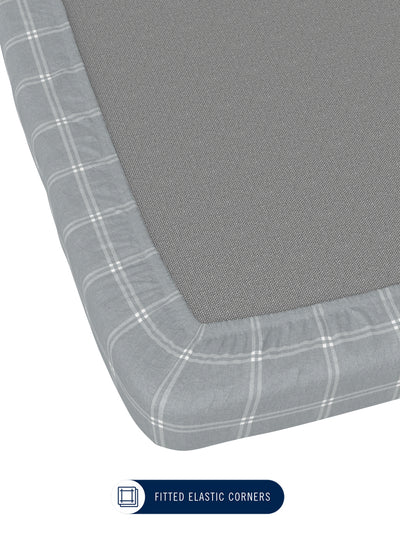 100% Premium Cotton <small> (checks-grey)</small>