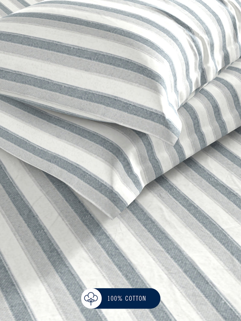 100% Premium Cotton <small> (stripe-grey)</small>