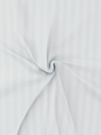 Super Soft 100% Egyptian Cotton Satin Stripe Single Bedsheet With 1 Pillow Cover + 2 Pillows <small> (hilton-wht)</small>