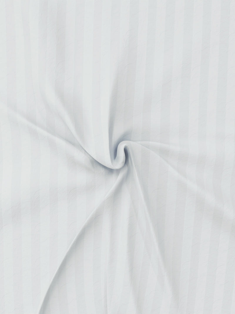 Super Soft 100% Egyptian Cotton Satin Stripe Single Bedsheet With 1 Pillow Cover + 2 Pillows <small> (hilton-wht)</small>